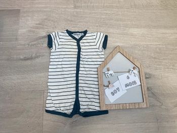 Barboteuse rayée bleue