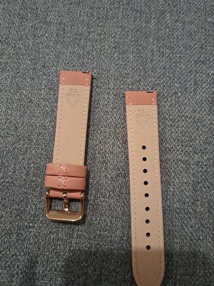 Bracelet montre cuir rose 20mm Fullmosa - photo numéro 2