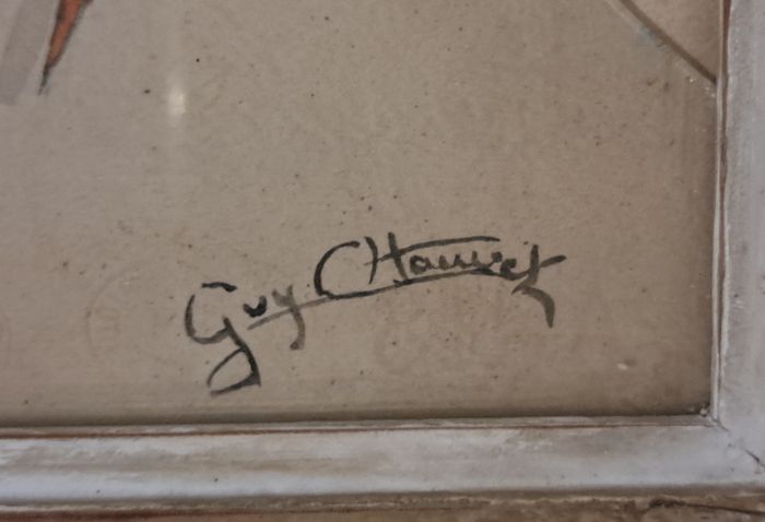 🖼 Tableau encadré dessin de roses signé Guy Chouvet - photo numéro 2