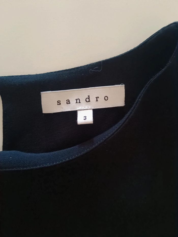 Top noir et argent Sandro taille 3 - photo numéro 5