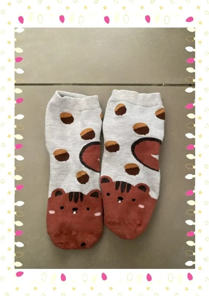 🧦 Chaussettes enfant écureuil & noisettes – Trop craquantes ! - photo numéro 4