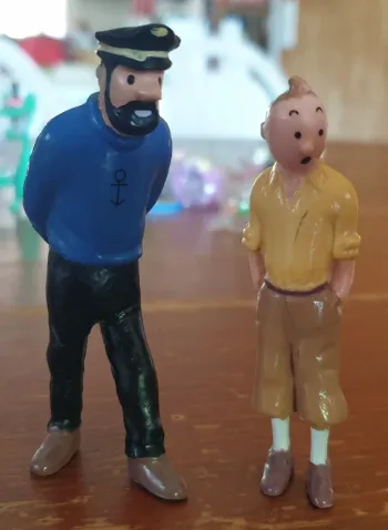 Lot 2 figurines Tintin et Capitaine Haddock - Lu 1993