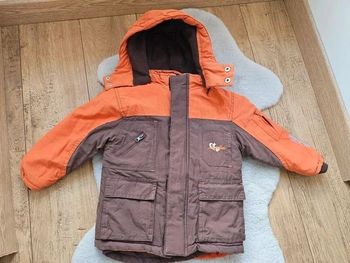 Manteau à capuche 3 en 1 marron et orange 3 ans Orchestra