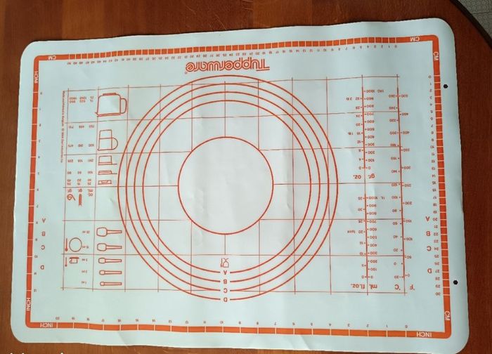 Tapis- feuille de pâtisserie Tupperware vintage blanc/orange - photo numéro 6