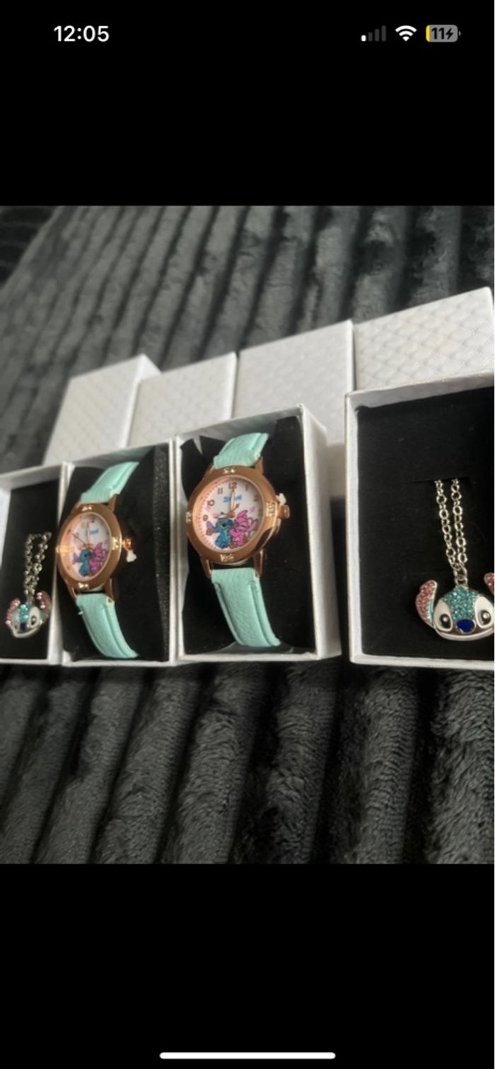 Lot 2 montres et 2 colliers stitch - photo numéro 2