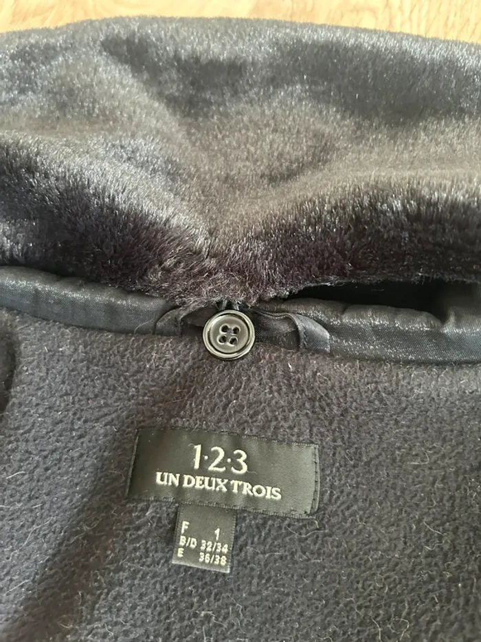 123 manteau parka veste noire, irisée, taille 1/36/38 - photo numéro 8