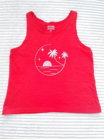Débardeur rouge palmier soleil argent / Kiabi - 4ans / 98-107cm