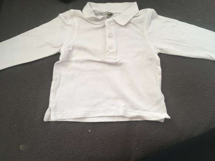 Polo manches longues blanc orchestra 18 mois