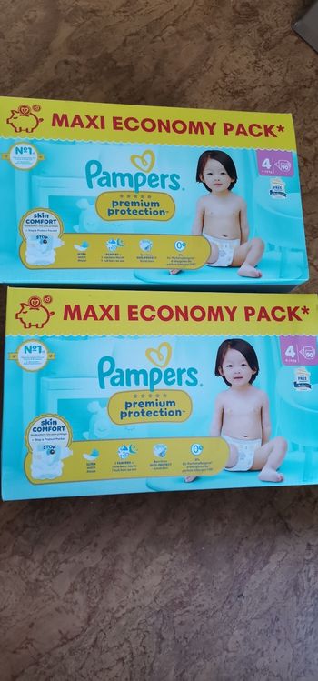 2 cartons couches pampers taille 4 