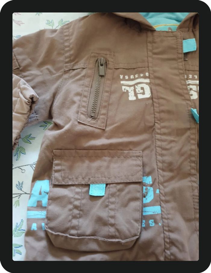 veste/coupe vent garçon marron/bleu Pick ouic 6 mois - photo numéro 3