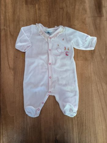 Pyjama rose velours Petit Bateau naissance/1mois