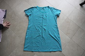 C&A - Chemise de nuit rayée bleu et blanc