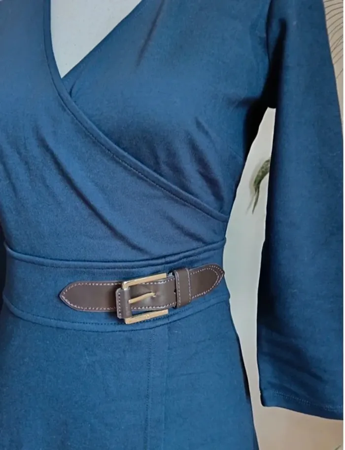 Ralph Lauren "Robe bleu marine portefeuille" t. 34 - photo numéro 5
