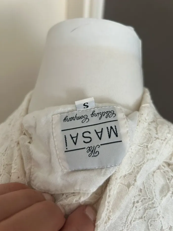Masai chemise cardigan dentelle écru bohème chic été - photo numéro 6