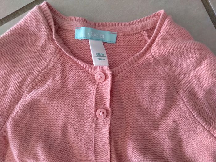 Gilet rose okaidi neuf 6mois - photo numéro 2