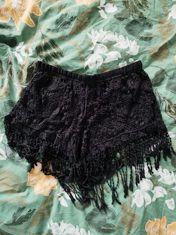 Short à dentelle noir