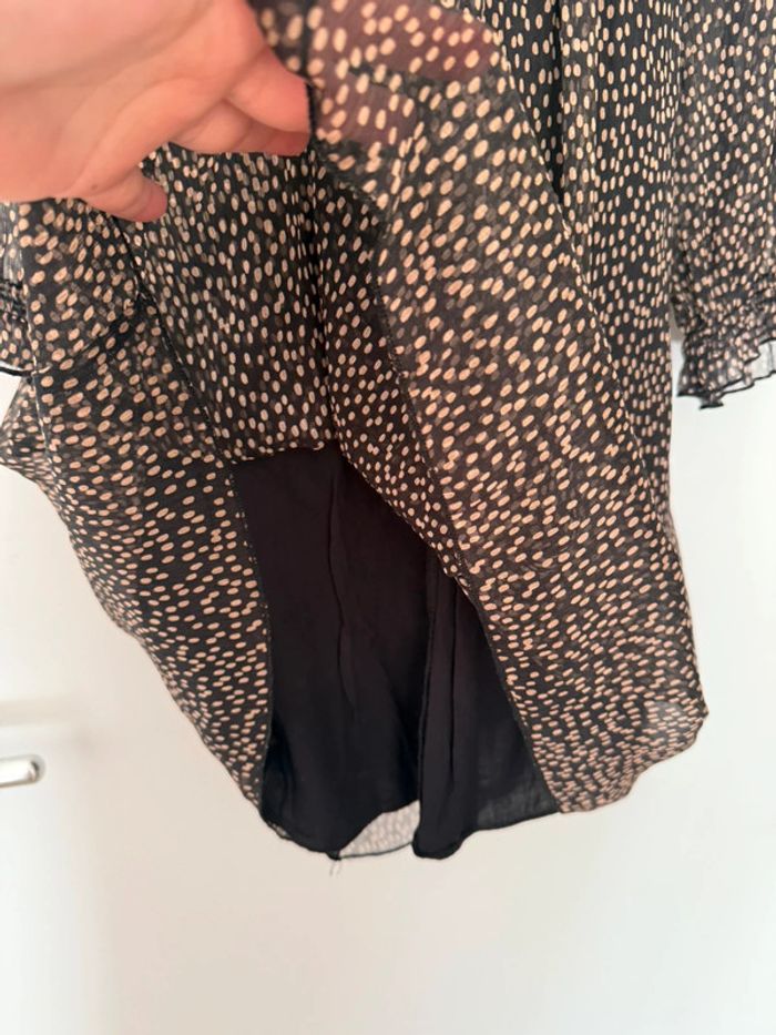 Robe noire tacheté beige Zara - photo numéro 5