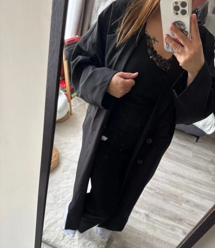 🧥Blazer long  noir- oversize -taille unique - femme - neuf avec étiquette - photo numéro 2