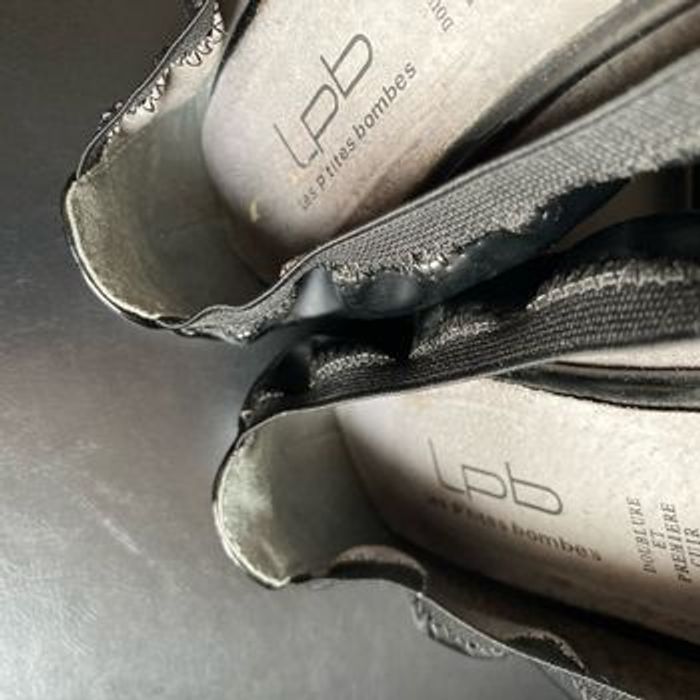 Ballerines vernis noir talons compensés 40 les p’tites bombes - photo numéro 4