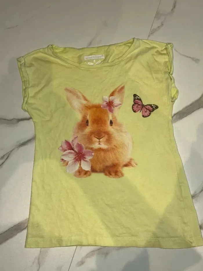T-shirt jaune lapin – In Extenso – 8 ans