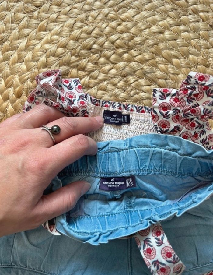 Ensemble blouse et short bébé fille sergent major - photo numéro 3