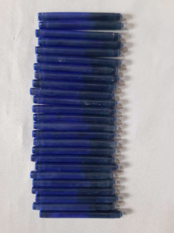 25 cartouches longues d'encre bleue pour stylo plume