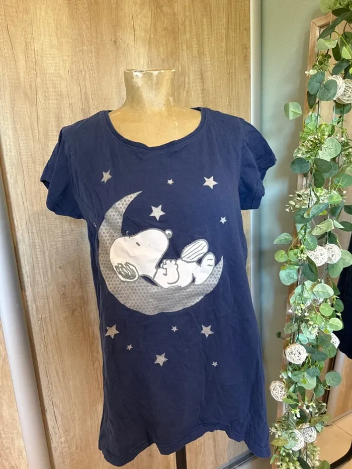 TEE shirt long chemise de nuit snoopy femme