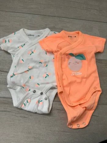 Lot de 2 bodys bébé fille