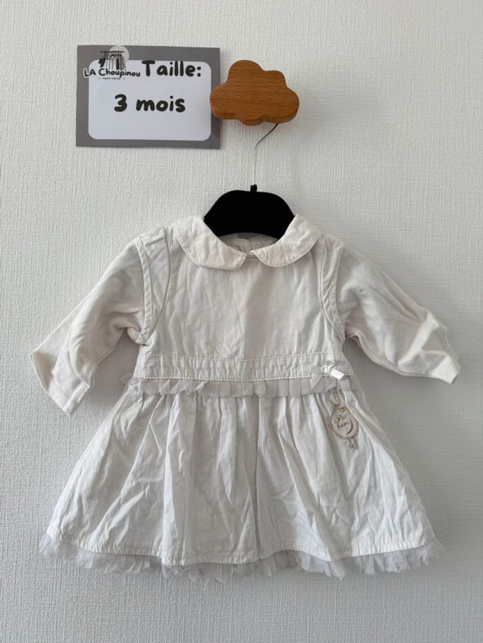 Robe blanche - taille 3 mois 🌸