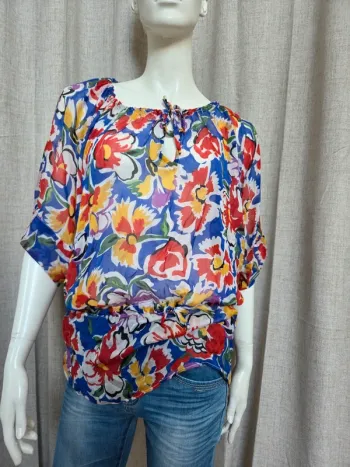 Blouse en soie coloré S