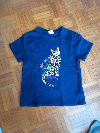 T-shirt Angela Mc Kay léopard et fleurs h&m 9/10 ans