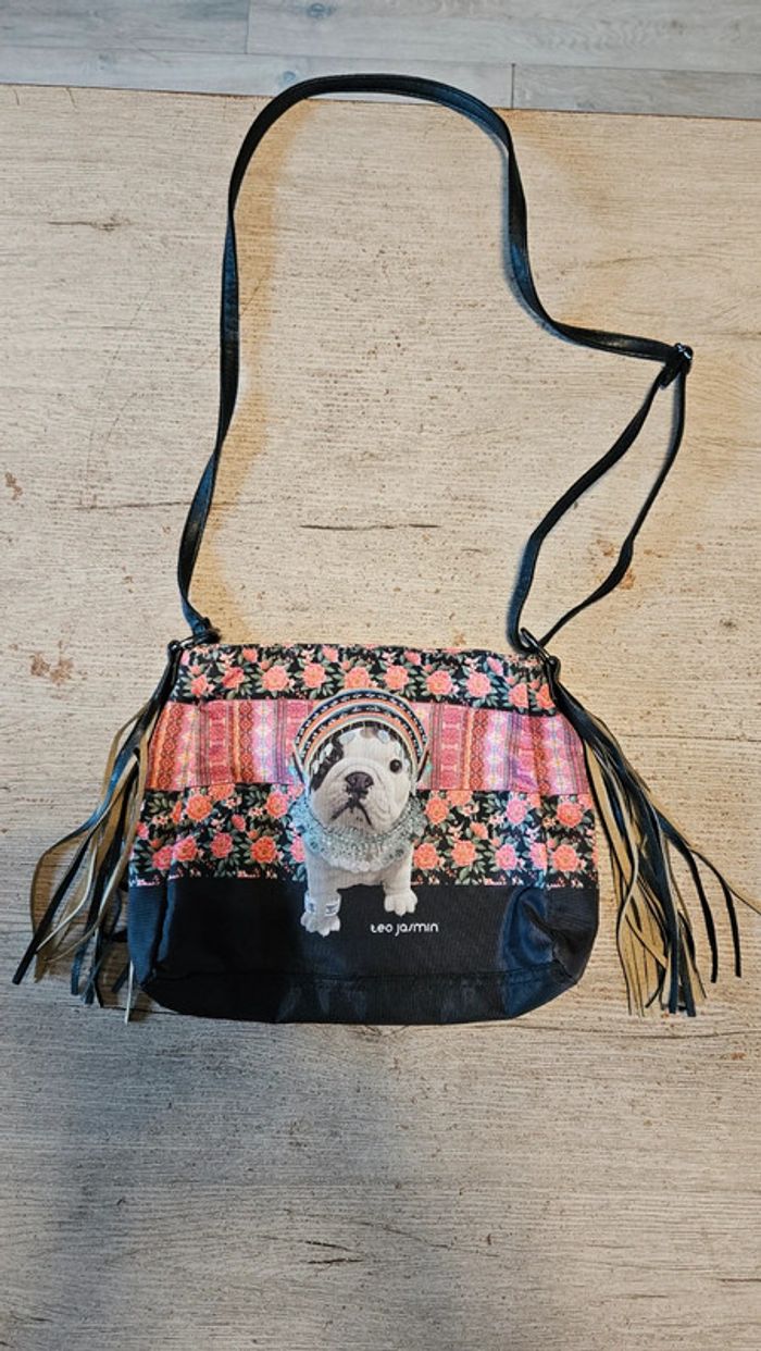 Sac à main en tissus noir et rouge, Teo Jasmin - photo numéro 2