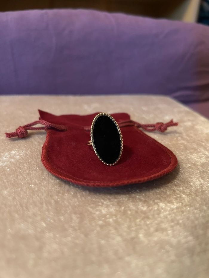 Bague ovale noire style dark feminine - photo numéro 6