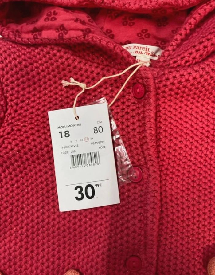 Gilet chaud bébé fille - neuf - Dpam - Taille 18 mois - photo numéro 3