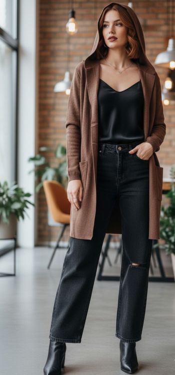 Cardigan gilet marron chocolat top tendance