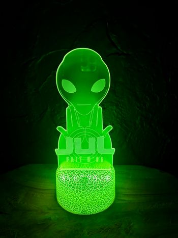 Lampe LED Alien 3D multicolore – veilleuse / déco originale