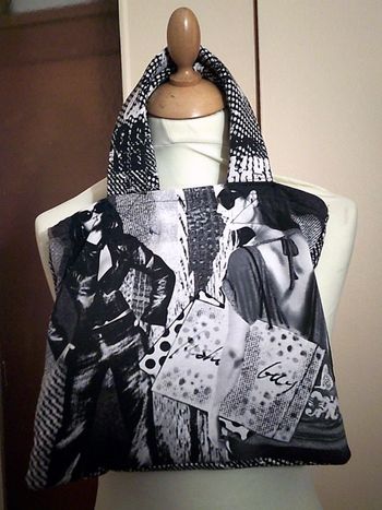 Sac en tissu imprimé femmes shopping
