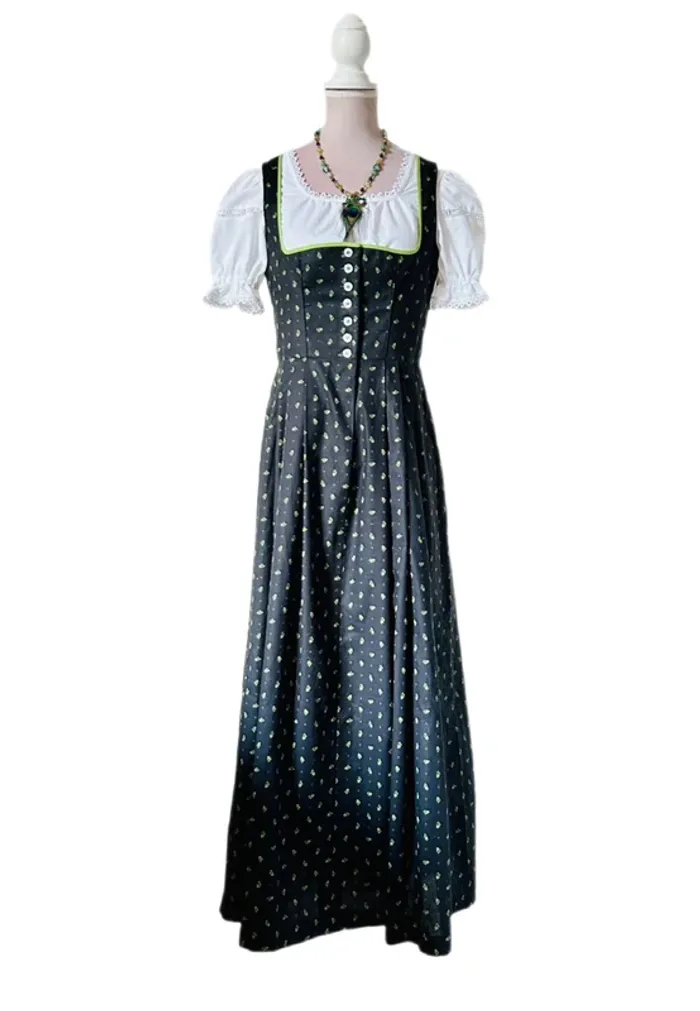🌿Robe traditionnelle autrichienne Dirndl trachten Wenger S/36 cottagecore Oktoberfest long dress🌿 - photo numéro 2