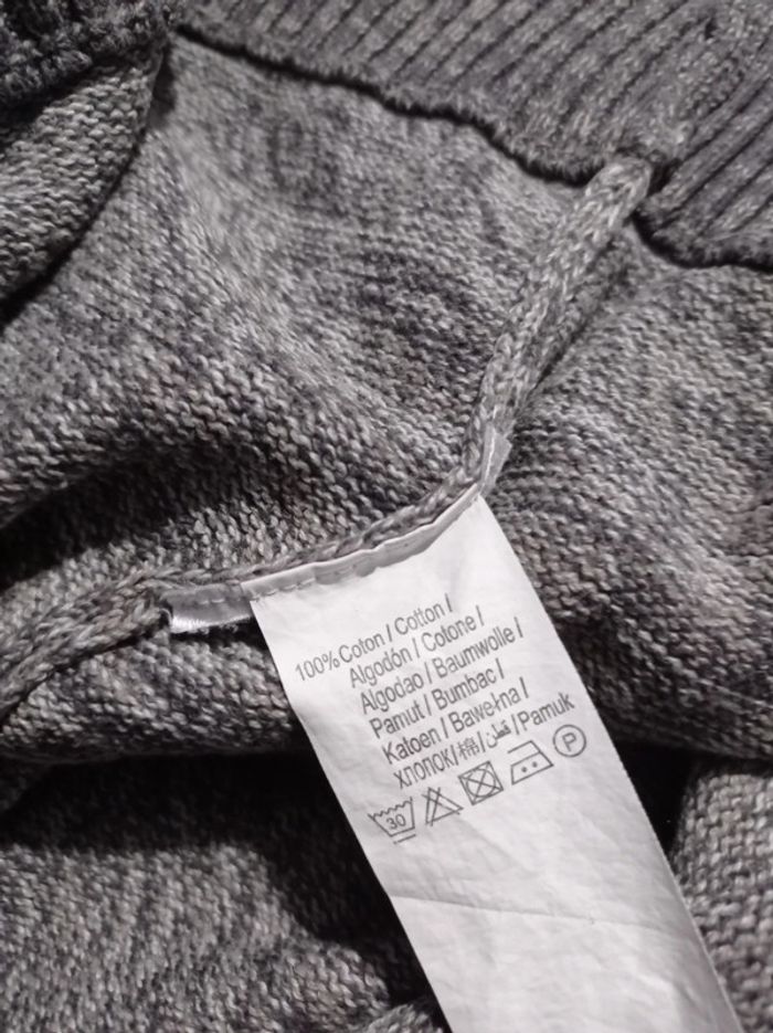 Pull coton gris chiné M - photo numéro 4