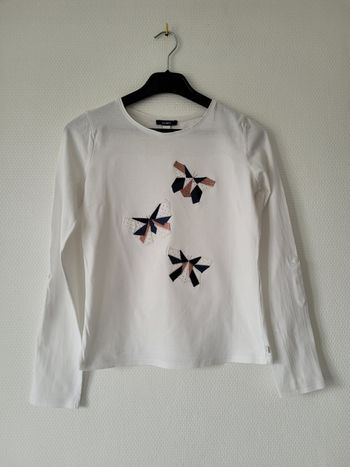 T-shirt blanc papillons Okaïdi 14 ans TBE