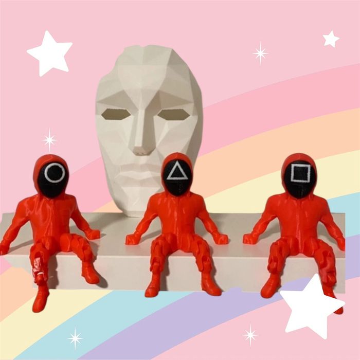 Lot de trois soldats squid game impression 3 D