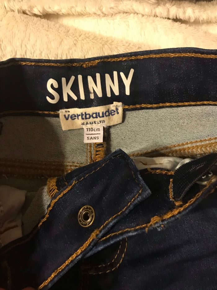 Jean skinny bleu marine taille 5ans Vertbaudet - photo numéro 3