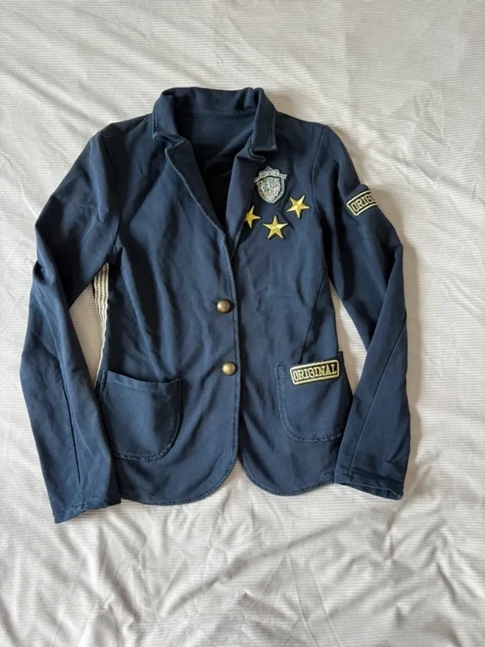 Blazer Veste bleu marine – Made Initially – Taille S – Avec écusson