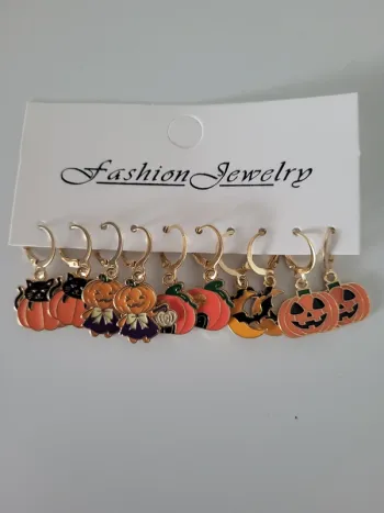 Lot de 5 boucles d'oreilles pendantes Halloween neuves