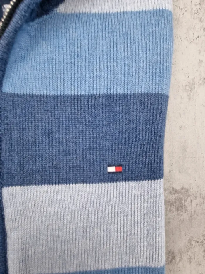 Gilet zippé rayé Tommy Hilfiger bleu, S Hommes (mesures en photos) - photo numéro 5