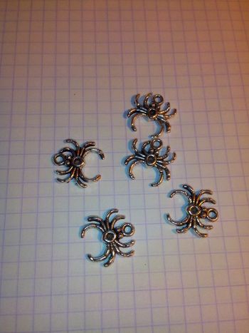 Lot de 5 breloques - araignée