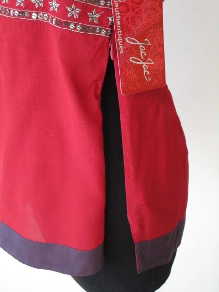 Top bretelles rouge/prune strass Jac Jac 38 NEUF - photo numéro 6