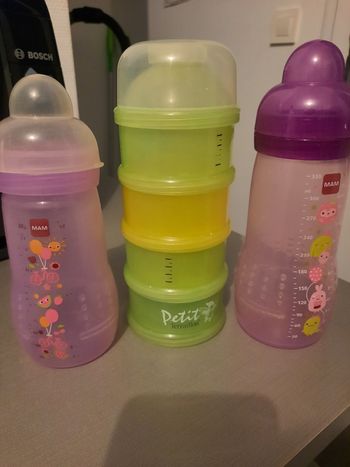 lot biberon Mam et doseur de lait