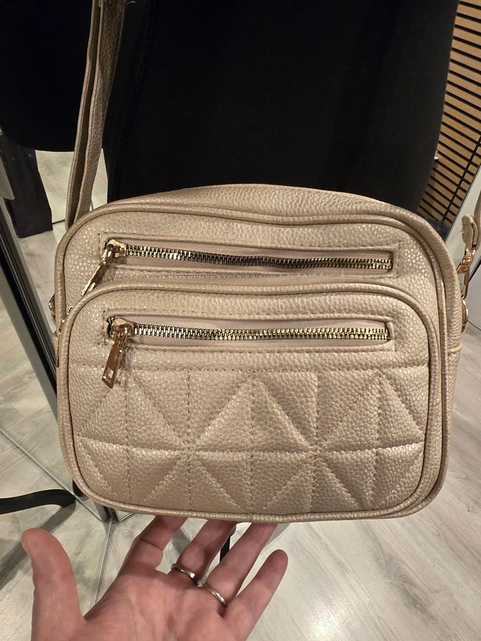 Sac à bandoulière réglable multi-poches doré - photo numéro 3