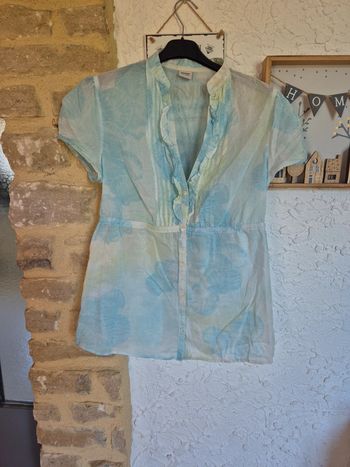 Magnifique chemise manches courtes pastel transparente Esprit taille 44